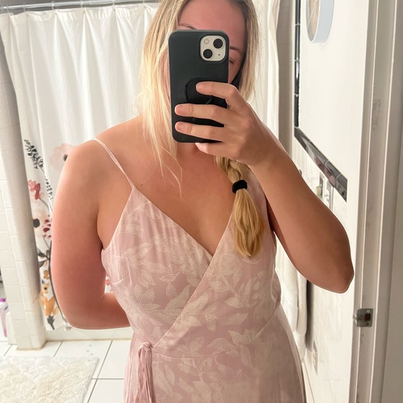 Madewell floral light pink dress wrap dress - Picture 2 of 2